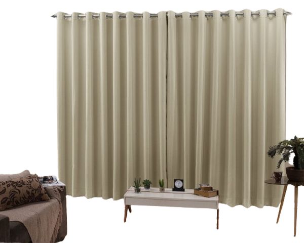 Cortina 6,00x2,50 Sala Quarto Cozinha Blackout Corta luz Areia