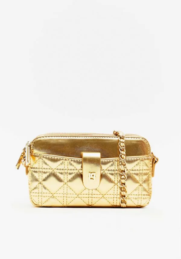 Bolsa Crossbody Matelassê Com Enfeite Amarelo U