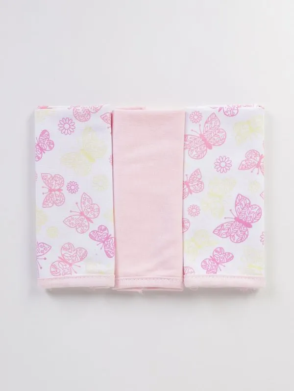 Kit com 03 Babetes Infantil Para Bebê - ROSA