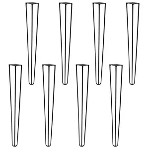 Kit 8 Pés De Metal 60 Cm Legs Mesa De Canto Aparador Preto