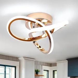 Lustre Caneone LED Moderno Dourado A-BI