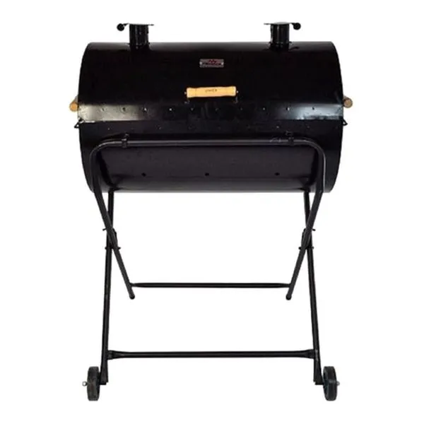 Churrasqueira Bafo Grill Inteira 100L com Grelha Suporte e Rodas Tambor Metálico Minasca Churrasqueira Bafo Grill Inteira 100L com Grelha e Rodas Minasca