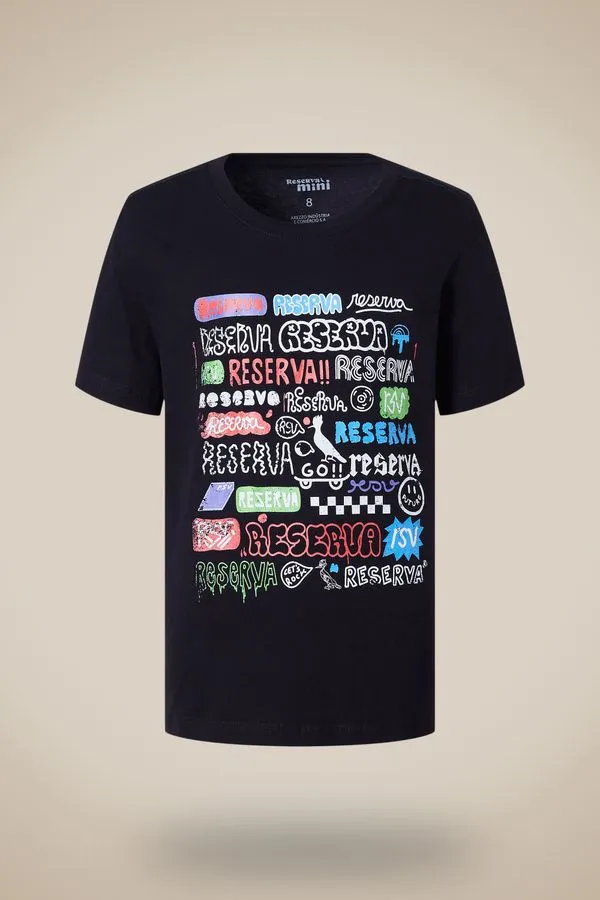 Camiseta Mc Mini Estampada New Future Preto - 04