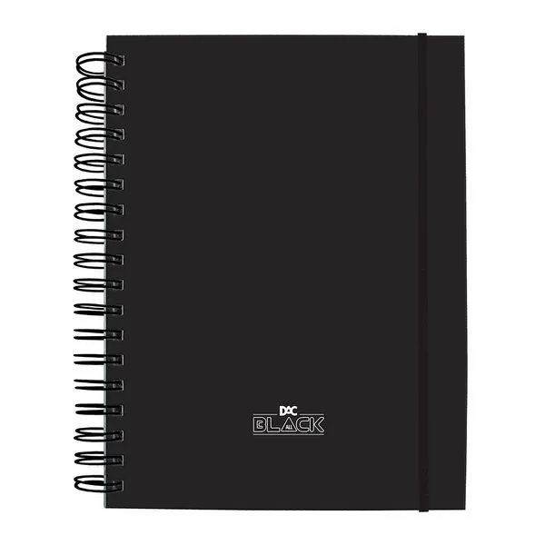 Caderno Colegial Smart All Black Com Elástico 1 Matéria 80 Folhas 4141 - Dac