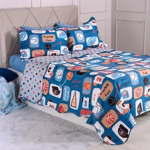 Kit Colcha Solteiro Infantil Ultra Lisse New Kids Rolinho 160x220cm 100% Poliéster Sports Bene Casa Kit Colcha Solteiro Infantil Ultra Lisse New Kids Rolinho 160x220cm Sports Bene Casa