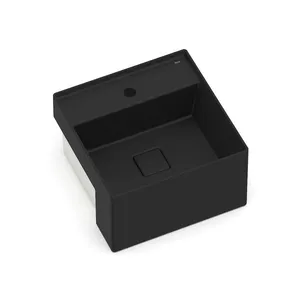 Cuba De Semiencaixe 400X400 T10 Terra Matte Black Roca
