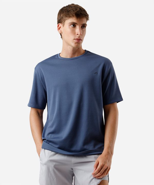 camiseta esportiva masculina texturizada azul G