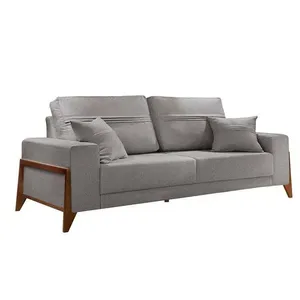 Sofá 4 Lugares Living Linho M-130 Martins Cinza