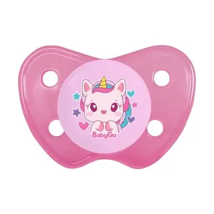 Chupeta T2 NK II Unicórnio Rosa Menina Com Bico Silicone Ortodôntico +6 Meses