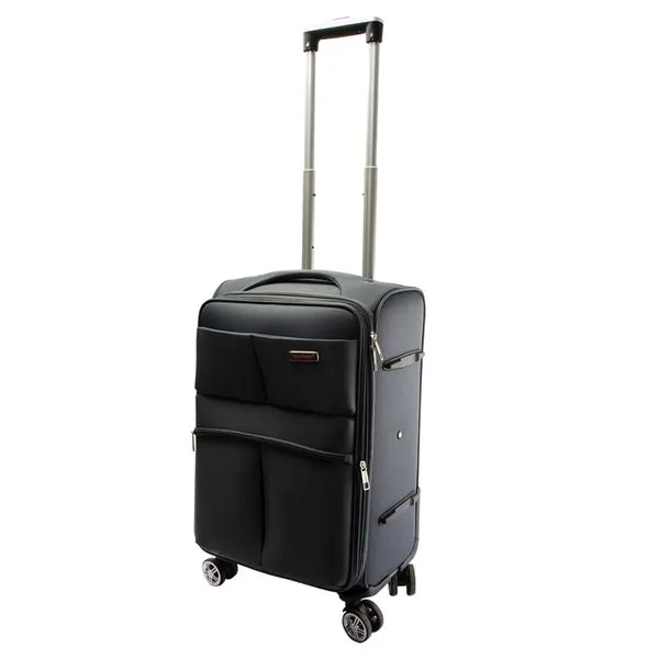 Mala de Bordo Adriatica 20" 100% Algodão Oxford Grafite com Haste de Alumínio 36x26x58cm LM3896 - honeyhome