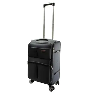 Mala de Bordo Adriatica 20" 100% Algodão Oxford Grafite com Haste de Alumínio 36x26x58cm LM3896 - honeyhome