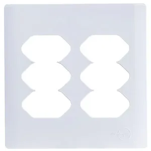 Placa 4x4 para 6 Tomadas Universais 2P+T + Suporte Branco da Linha Novara - 1100-106 - Dicompel