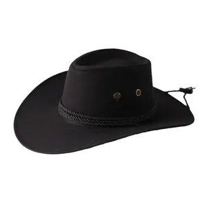 Chapéu Country Cowboy Australiano OEM Qualidade Premium em Camurça Tamanho Único Preto Adulto Chapéu Country Cowboy Australiano OEM em Camurça Tamanho Único Preto Adulto