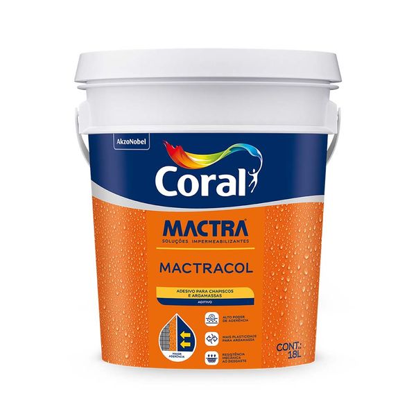 Adesivo Para Argamassa e Chapisco Mactracol 18L Coral Mactra