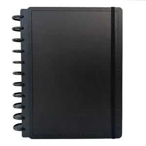 Caderno de Disco Disko Médio 60 Folhas Reposicionáveis Capa Dura com Elástico Preto Caderno de Disco Disko Médio 60 Folhas Reposicionáveis Capa Dura Preto