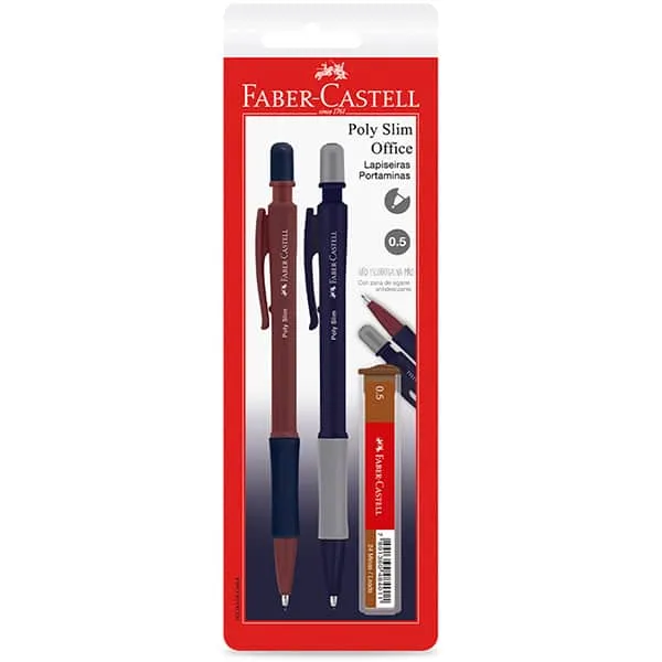 Lapiseira 0,5mm Poly Slim Office Azul E Roxo Faber Castell
