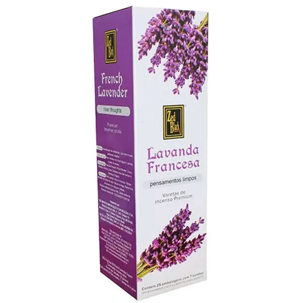 Incenso De Lavanda Francesa Zed Black Caixa Com 25 Pacotes (MP)