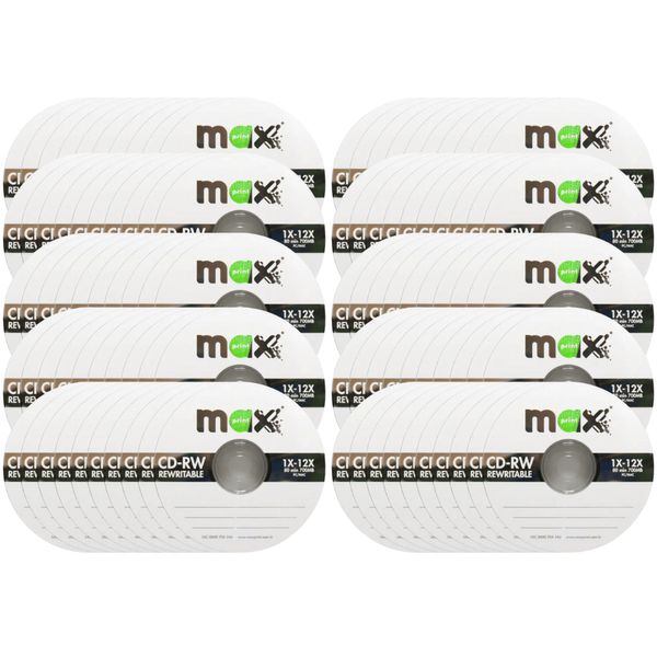 Caixa de mídia 100 Unidade CD-RW 700MB 80 min 1X-12X 50151-9 no estojo slim