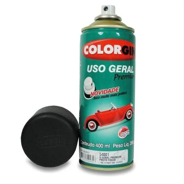 Tinta Spray 400ml Preto Fosco - 04154001 - COLORGIN