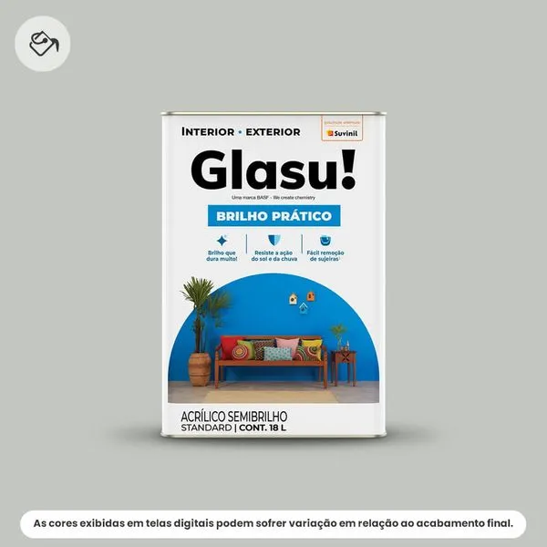 Tinta Acrílica Standard Semibrilho Glasu Suvinil 18L Brilho Prático Foto Antiga (MP)