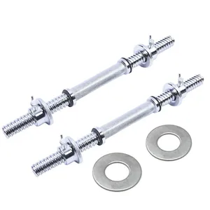 Barra Halter Maciça Yangfit Recartilhada com Rosca - 40cm - Par