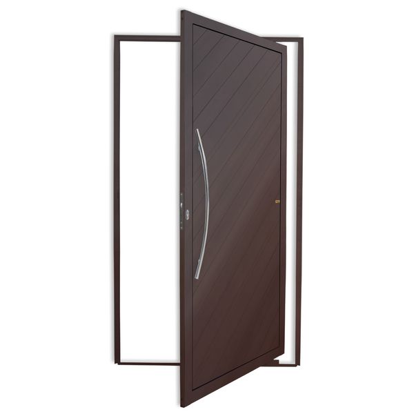 Porta Pivotante Alumínio Lambril Savana C/Puxador E.Marrom Corten 100 Brimak