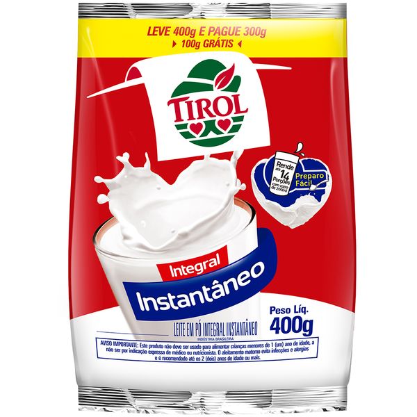 Leite em Pó Tirol Instantâneo 400g
