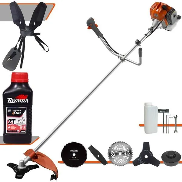 Roçadeira Rl520acntk 52cc + 4 Lâminas De Corte + óleo Toyama