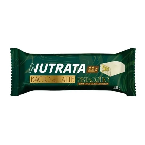 Barra de Proteína Nutrata Bacio Di Latte Pistache com Chocolate Branco 40g BARRA PROTEINA PISTACHE CHOCO BRANCO BAC