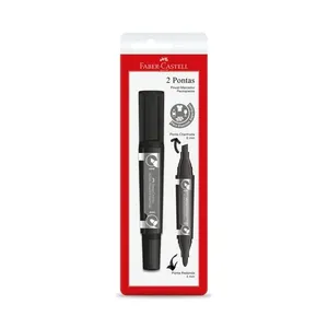 Marcador Permanente Duas Pontas Preto Blister 1 Unidade - Faber Castell