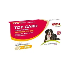 Vermífugo Vansil Top Gard 1980mg Para Cães E Gatos Com 2 Comprimidos (MP)