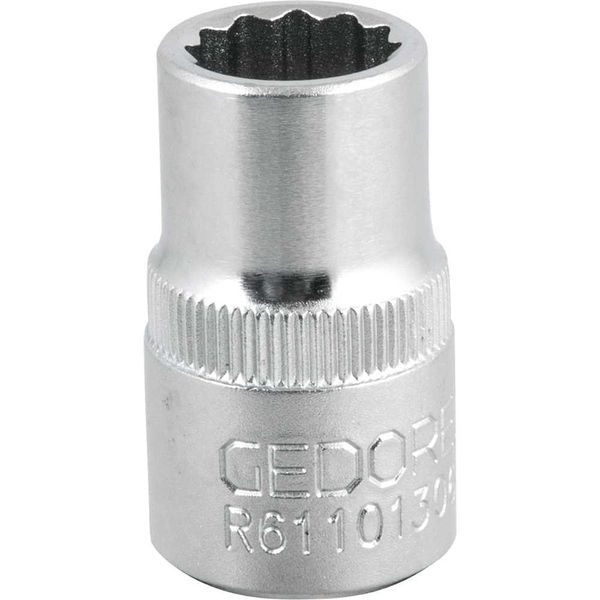 Soquete 1/2"x13mm estriado Cromo Vanádio - Gedore Red