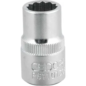 Soquete 1/2"x13mm estriado Cromo Vanádio - Gedore Red