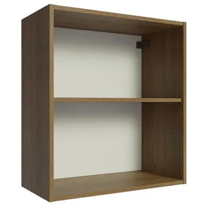 Armário Aéreo 60 cm com 2 Nichos Abertos para Cozinha Madesa Lux, Glamy, Agata, Stella Rustic Cor:Rustic