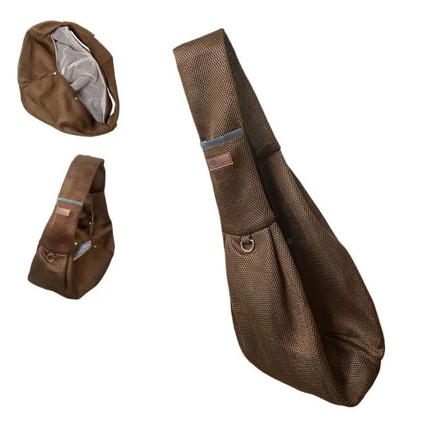 Bolsa de Transporte Sling Leva Pro Pet para Cães e Gatos Poliéster Respirável Marrom BSL3907 Bolsa de Transporte Sling Leva Pro Pet Cães e Gatos Marrom BSL3907