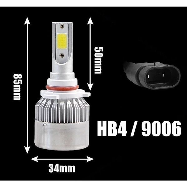 Par de Lâmpadas Automotivas LED para Farol C6 Super Led 6000K HB4 9006 12V a 24V Alta Luminosidade Bivolt OEM Par de Lâmpadas Automotivas LED para Farol C6 Super Led 6000K HB4 9006 Bivolt 12V a 24V OEM