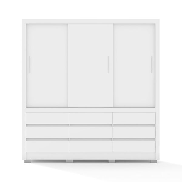 Guarda-Roupa Bartira Arezzo com 3 Portas e 9 Gavetas Branco