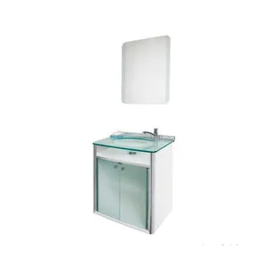 Conjunto para Banheiro com Gabinete e Espelho Cris Mold 930 Cris Metal Gabinete para banheiro Cris Classic 62,5cm com lavatório branco e espelho Cris-Metal