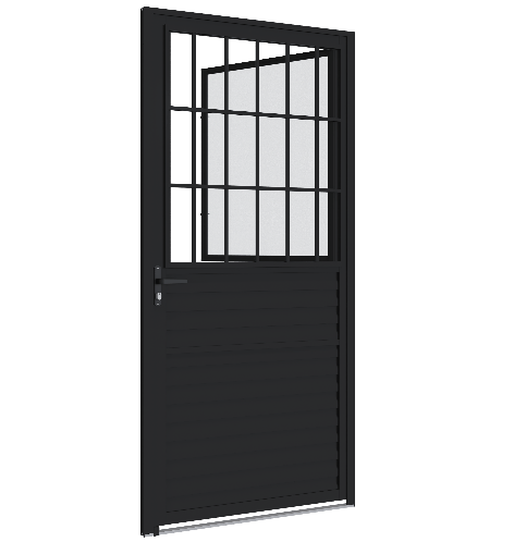 Porta de Abrir com Postigo Grade Classic Vidro Mini Boreal Fitblack