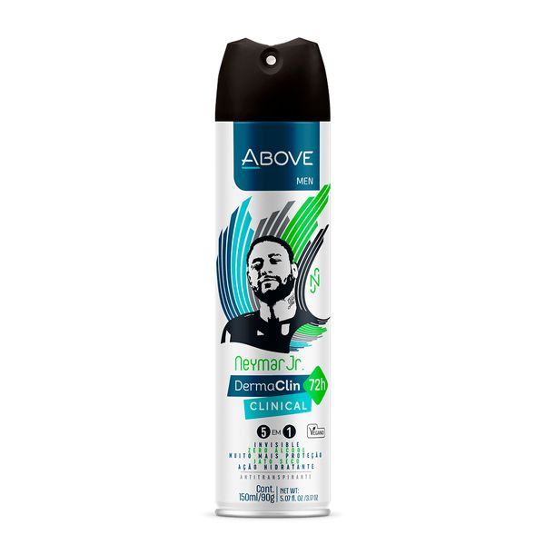 Desodorante Antitranspirante Above Men Neymar Jr Derma Clin Clinical 72h Aerossol Jato Seco 150ml