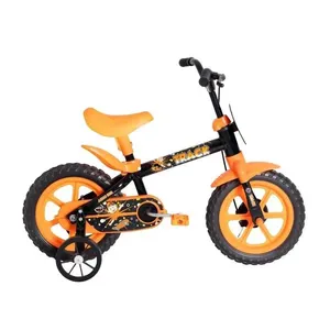 Bicicleta Infantil Aro 12 TK3 Freio a Tambor com Rodinhas Preto e Laranja Track & Bikes Bicicleta Infantil Aro 12 TK3 Freio a Tambor Preto e Laranja Track & Bikes