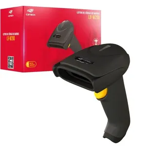 Leitor de Código de Barras LB-W200BK V3 sem Fio 2.4G Laser 1D DANFE Boletos Preto C3tech Leitor de Código de Barras LB-W200BK V3 sem Fio Laser 1D DANFE Preto C3tech