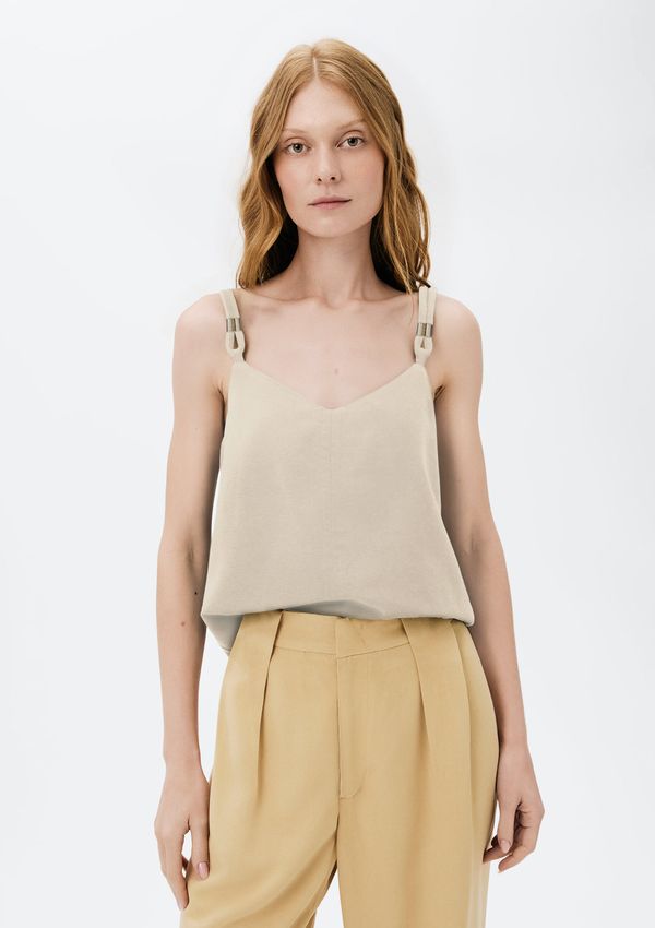 Regata Feminina Decote V - Creme M