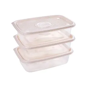 Conjunto Pote Pop Retangular 3 Peças 1,2 Litros 9453 - Plasútil