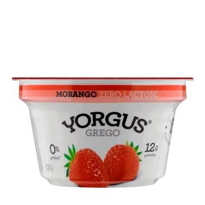 Iogurte Grego Morango Sem Lactose Yorgus – 130g