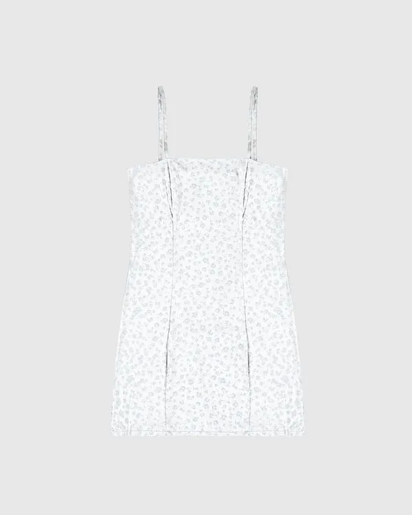 Vestido Menina Estampa Floral Metalizada Em Viscose Malwee Kids Branco - 12