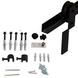 Kit para Porta de Correr Smart Até 30kg Geris Kit para Porta de Correr Smart Até 30Kg 1,5m Preto Fosco