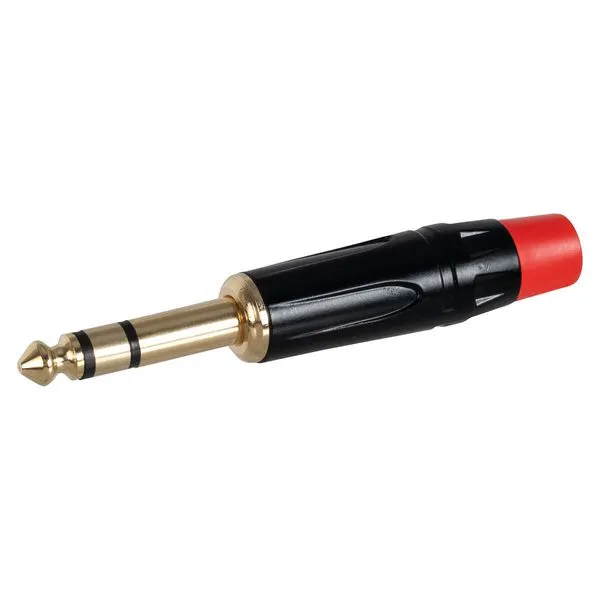 Plug Conector P10 Cirilo Cabos Estéreo 6mm Vermelho
