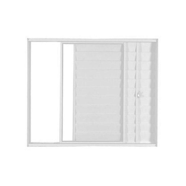 Janela de alumínio veneziana 03 folhas branca - 100x100