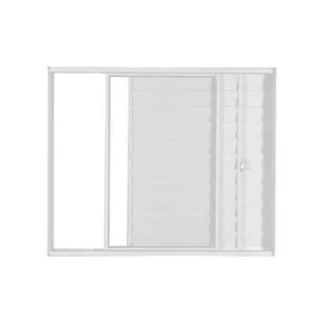 Janela de alumínio veneziana 03 folhas branca - 100x100